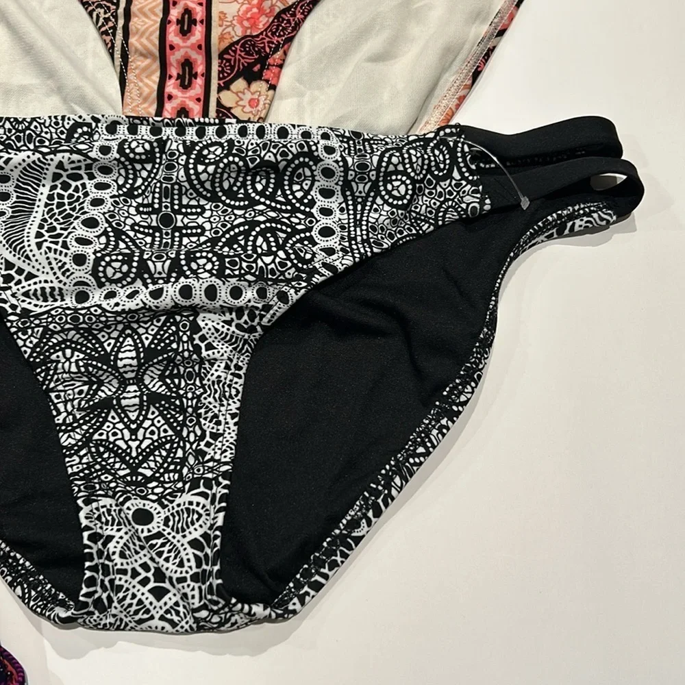 Bikini Swim patterned bottoms size XL bundle of 3 pairs new